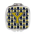 Carolines Treasures Letter Y Football Blue and Gold Compact Mirror, 3 x 0.3 x 2.75 in. CJ1074-YSCM